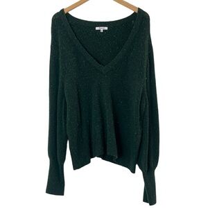 Madewell | Green v-neck wool blend slouchy sweater size XXL